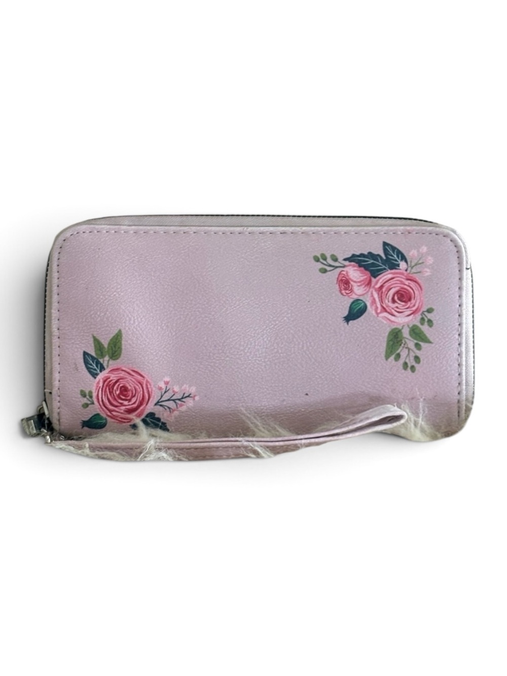 A New Day Pink Floral Zip Around Wallet Clutch